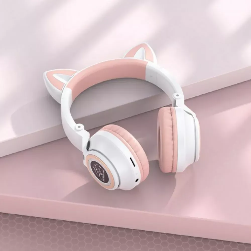 Навушники Bluetooth Borofone BO18 Cat ear — White — фото 6