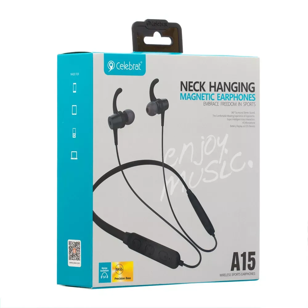 Навушники Bluetooth Celebrat A15 — Black - фото 4