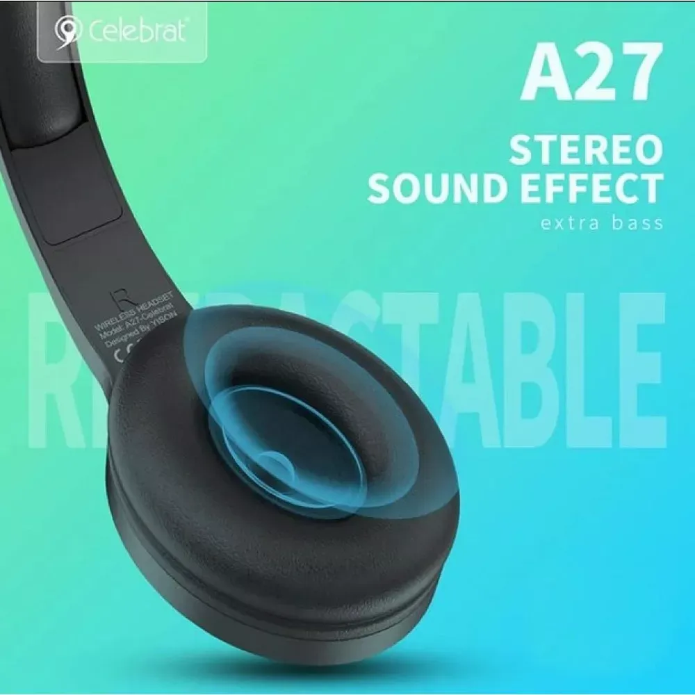 Навушники Bluetooth Celebrat A27 — Black — фото 5