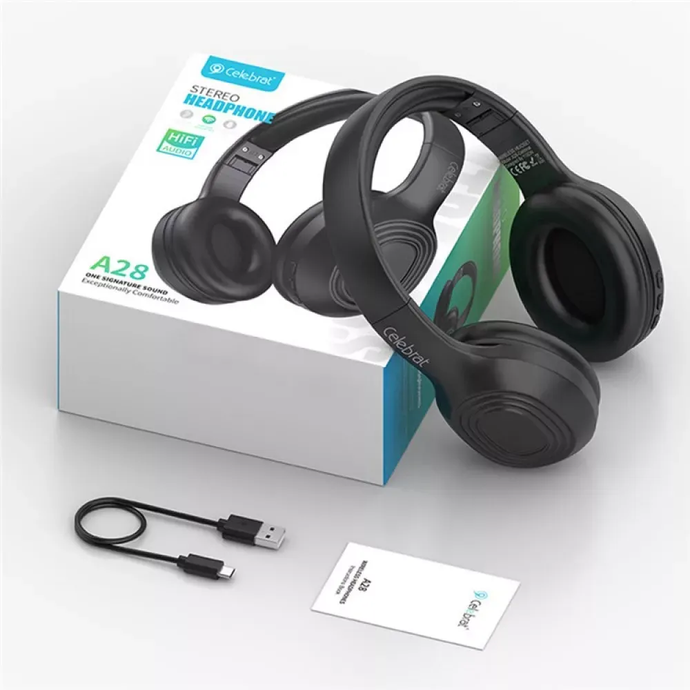 Навушники Bluetooth Celebrat A28 — Black — фото 8