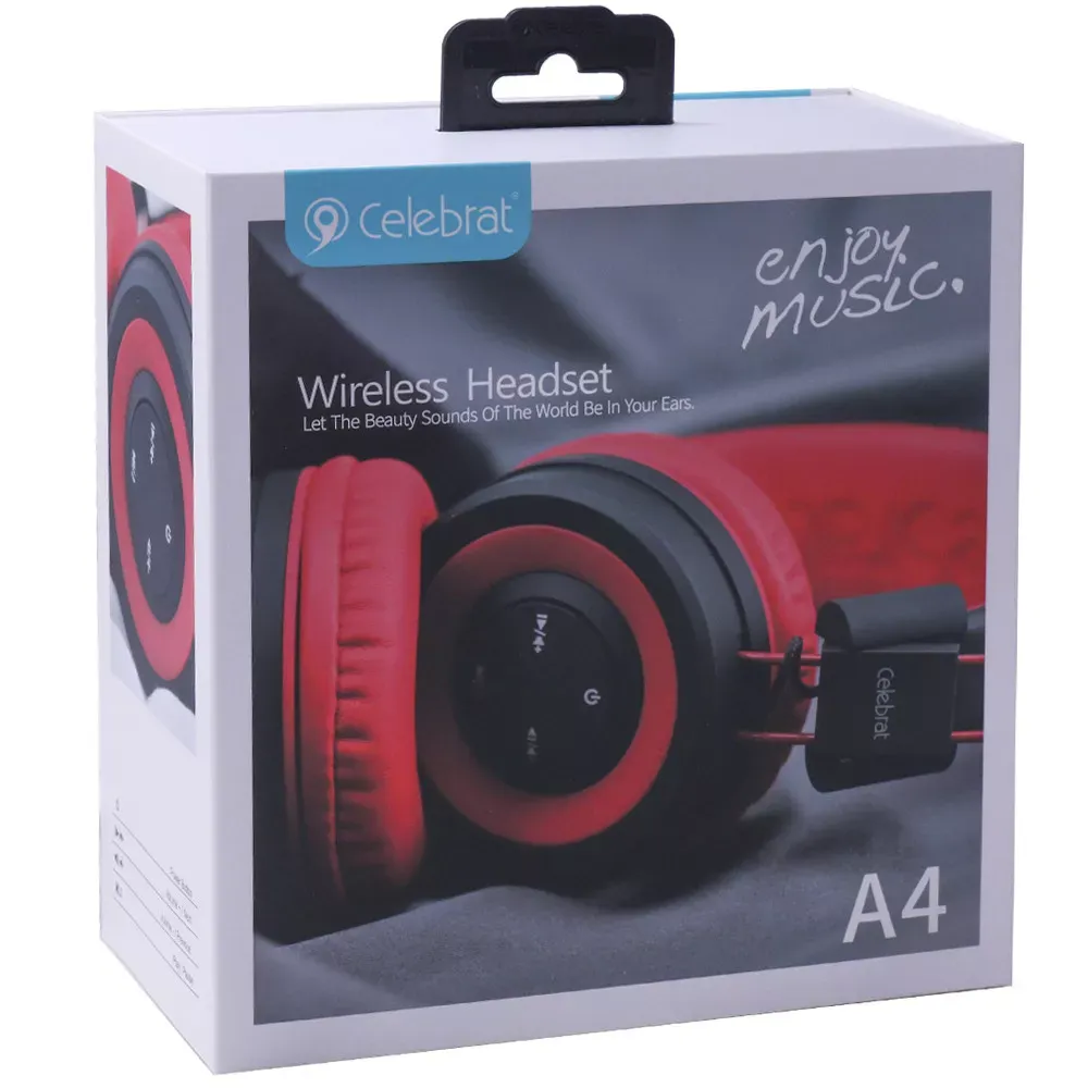 Навушники Bluetooth Celebrat A4 — Red - фото 3