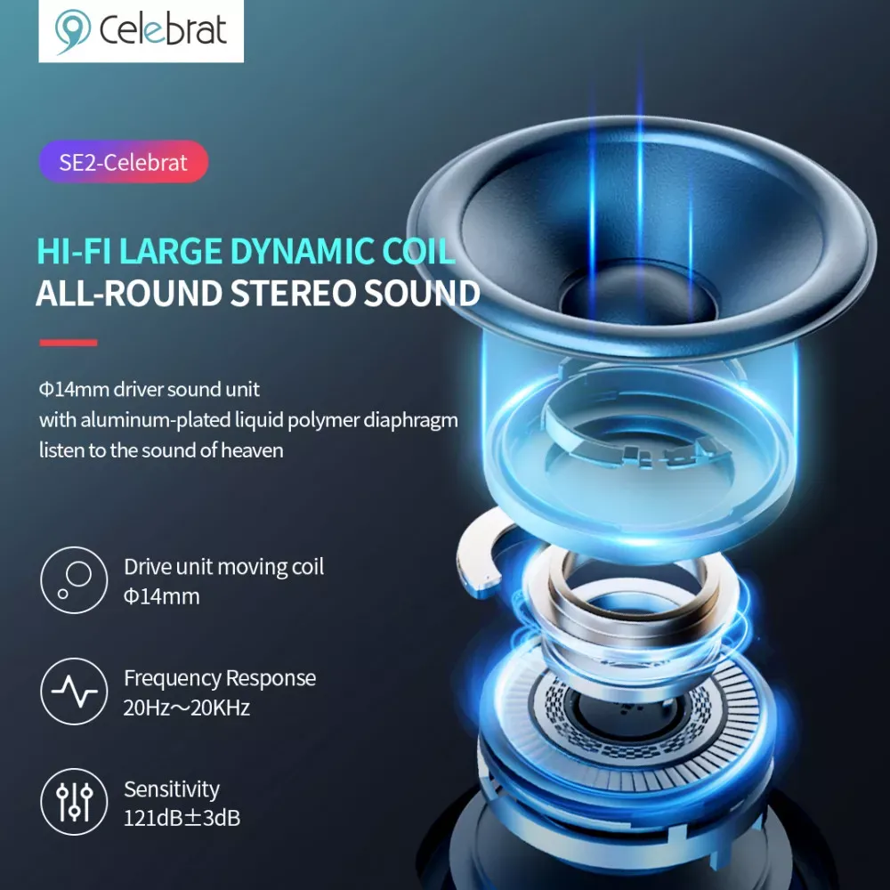 Навушники Bluetooth Celebrat SE2 — Black - фото 5