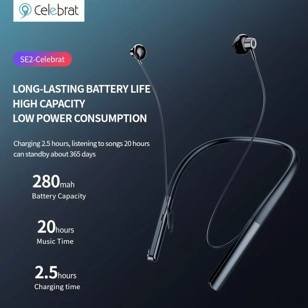 Навушники Bluetooth Celebrat SE2 — Black - фото 6