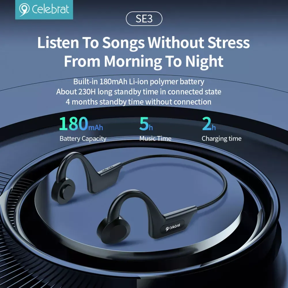 Навушники Bluetooth Celebrat SE3 — Black — фото 4