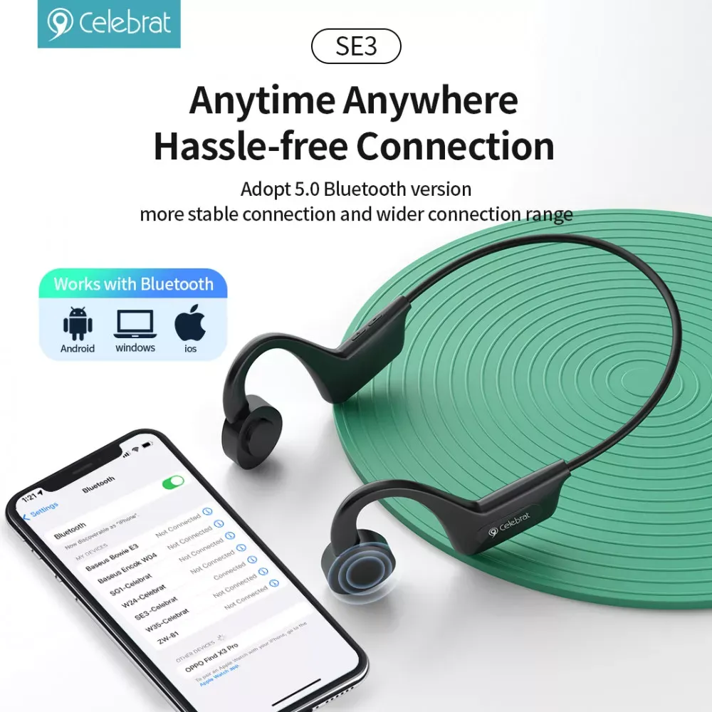 Навушники Bluetooth Celebrat SE3 — Black — фото 5