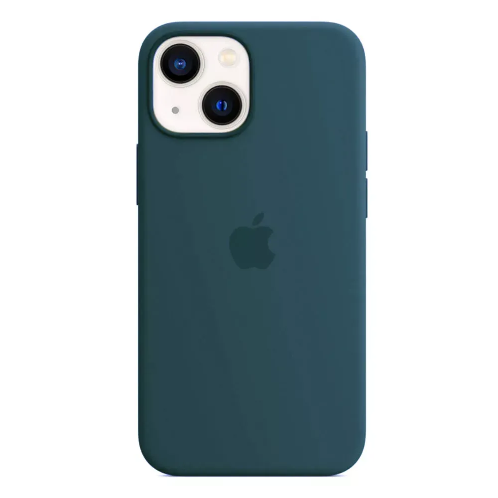 Original Silicone Case Full Size iPhone 13 6.1" — Blue Bird Feather - фото 12