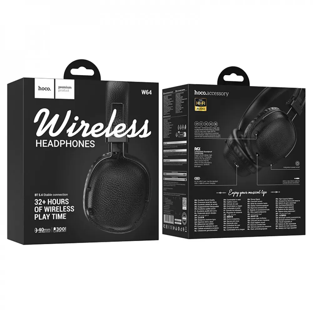 Навушники Bluetooth Hoco W64 — Black - фото 3