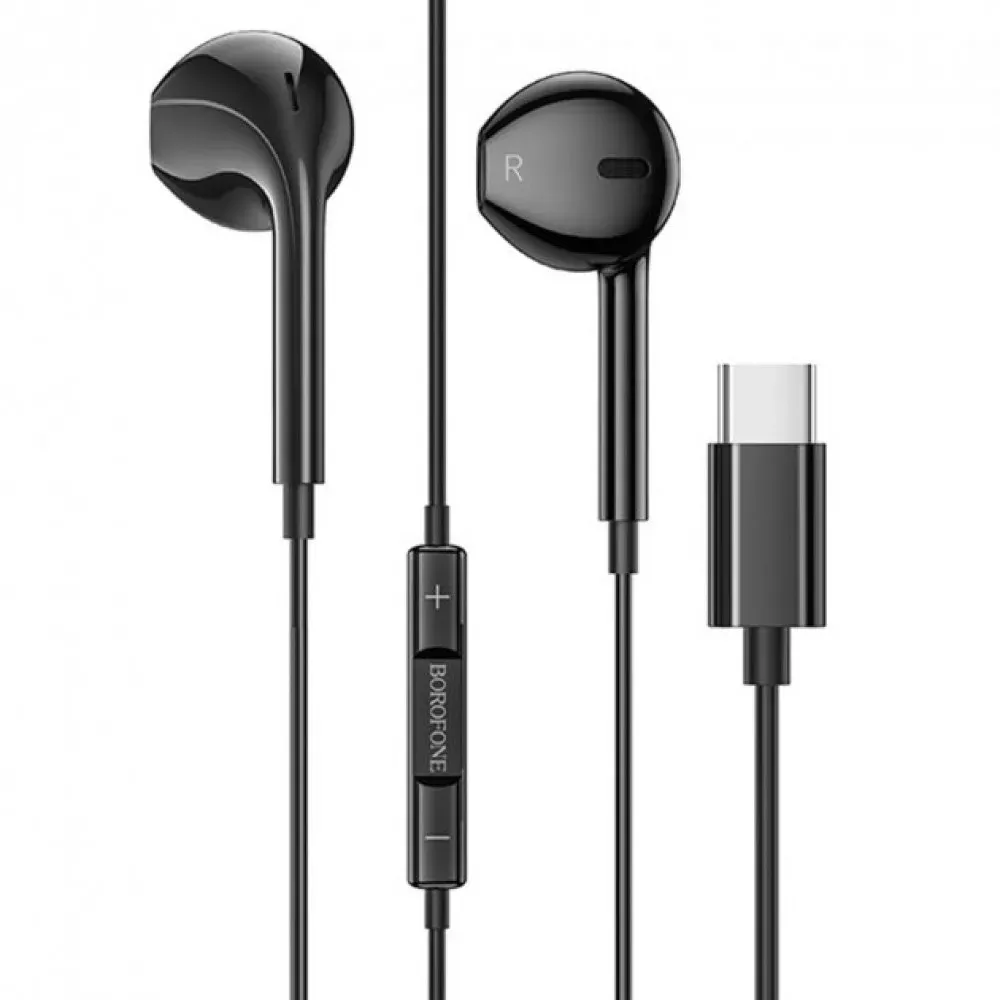 Навушники Type C з мікрофоном Borofone BM60 Original Series — Black — Borofone