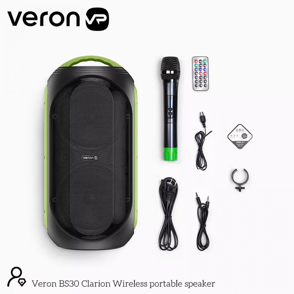 Портативна колонка — Veron BS30 Clarion 30 Watt karaoke+wireless microphone+remote — фото 3