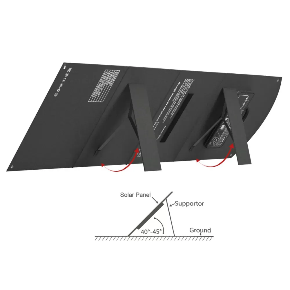 Veron Solar Panel for Outdoor Camping Solar Charging 100W — фото 5