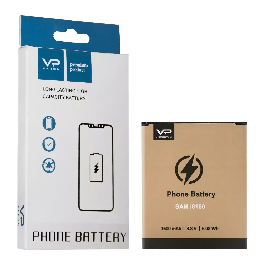 Аккумулятор Veron Samsung i8160 (EB-425161LU) (B100AE)(1500 mAh) — F Samsung i8160