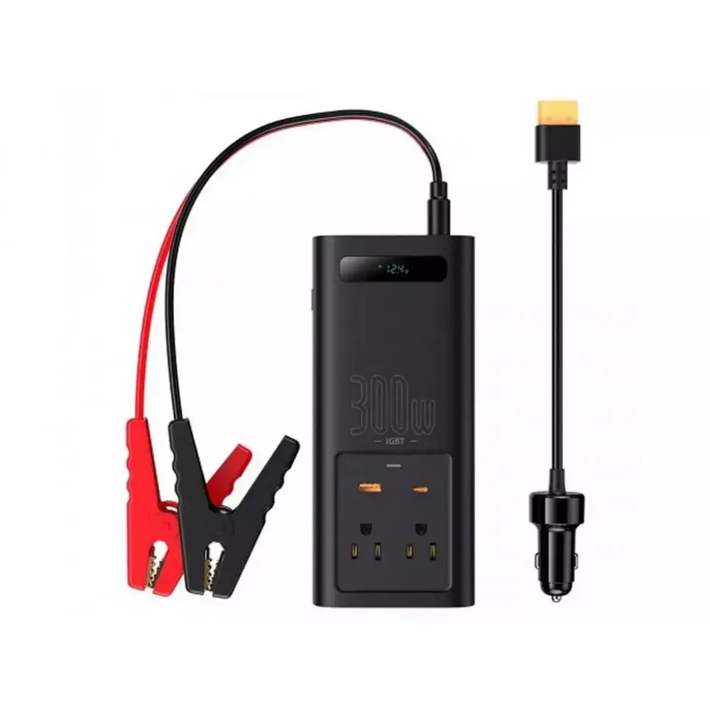 Car Power inverter 300W (110V 220V US/JP) Baseus (CGNB010001) IGBT — CGNB010001 Black — Baseus