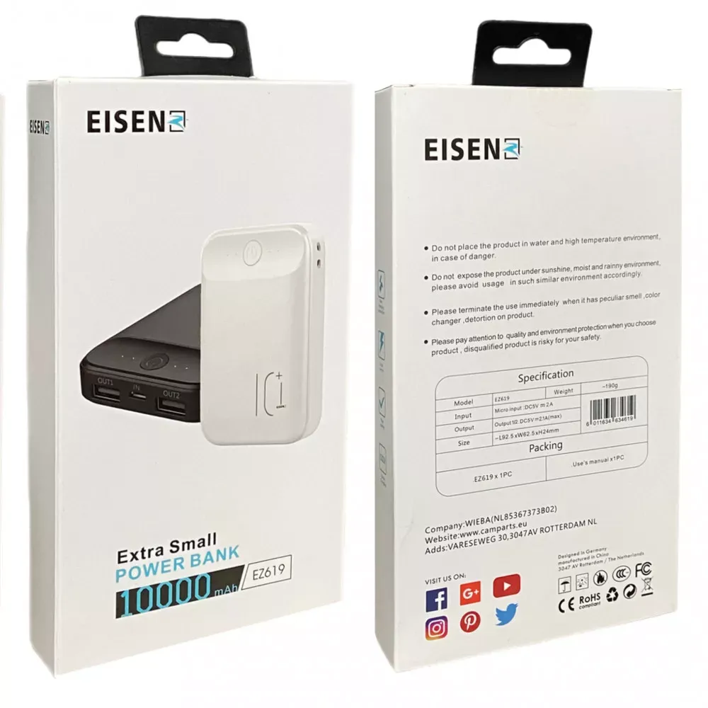 Power Bank 10000 mAh — Eisen EZ619 - фото 3