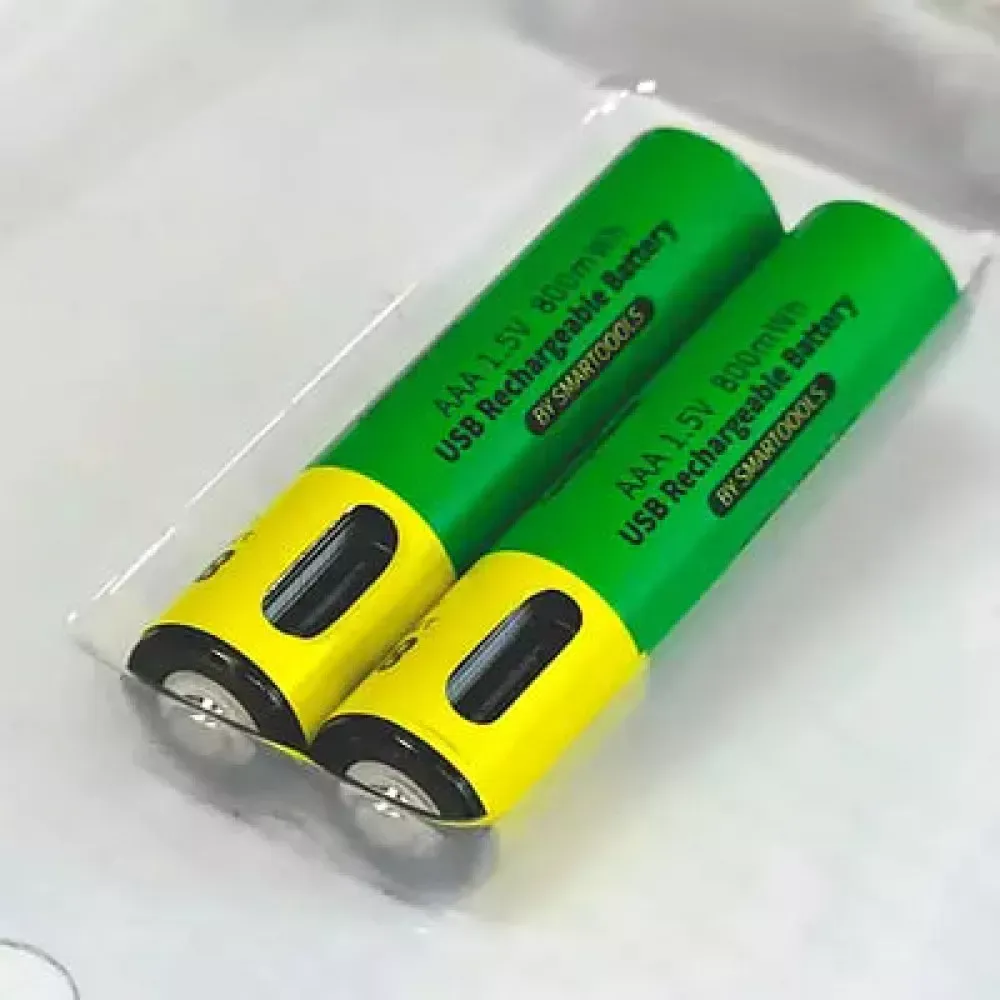 Аккумуляторные батарейки с Type-C разьемом Lithium-ion 800mAh AAA-7 — фото 6