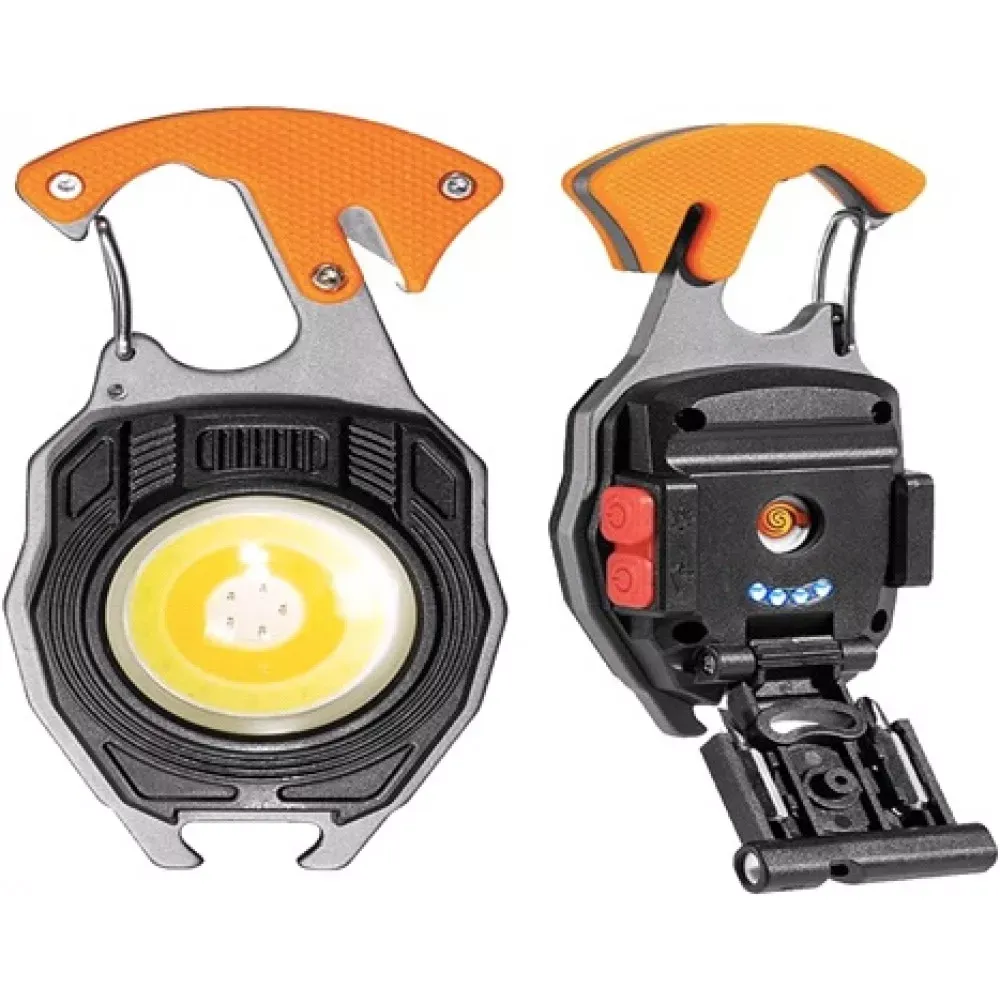 Аккумуляторный LED фонарик Veron W47 с Type-C (7 режимов, прикуриватель, карабин, нож, магнит)