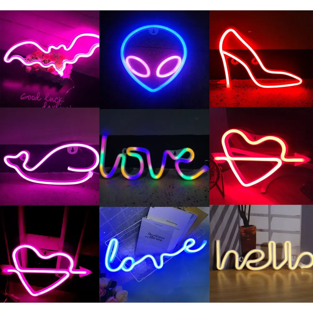 Ночной светильник Neon Sign — Love / Heart Colorful — фото 3