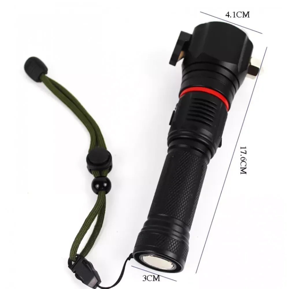 Фонарь ручной аккумуляторный с USB, ZOOM, стеклобоем и магнитом  — SY-2008 - фото 4