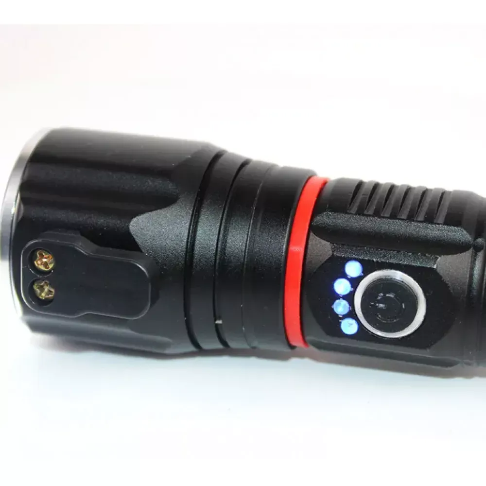 Фонарь ручной аккумуляторный с USB, ZOOM, стеклобоем и магнитом  — SY-2008 - фото 5