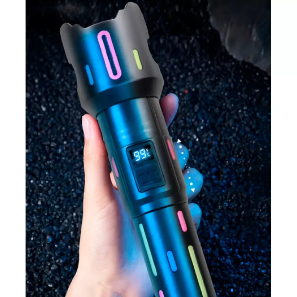 Фонарь ручной с индикатором заряда, Zoom, UCB - C, АКБ 26650, Power Bank —L-2405-TG - фото 4