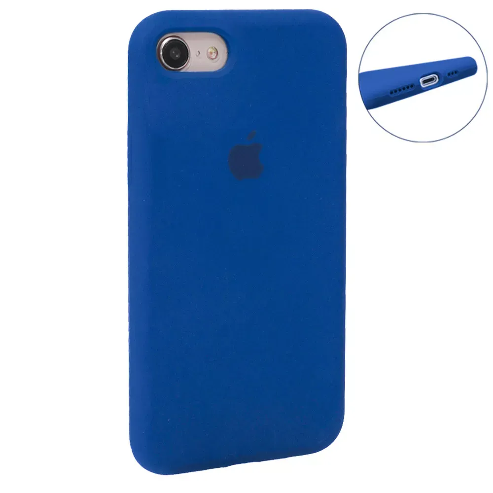 Original Silicone Case Full Size iPhone 7 ; 8 ; SE 2020 — Blue Bird Feather - фото 17