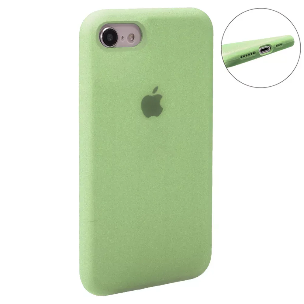 Original Silicone Case Full Size iPhone 7 ; 8 ; SE 2020 — Blue Bird Feather - фото 25