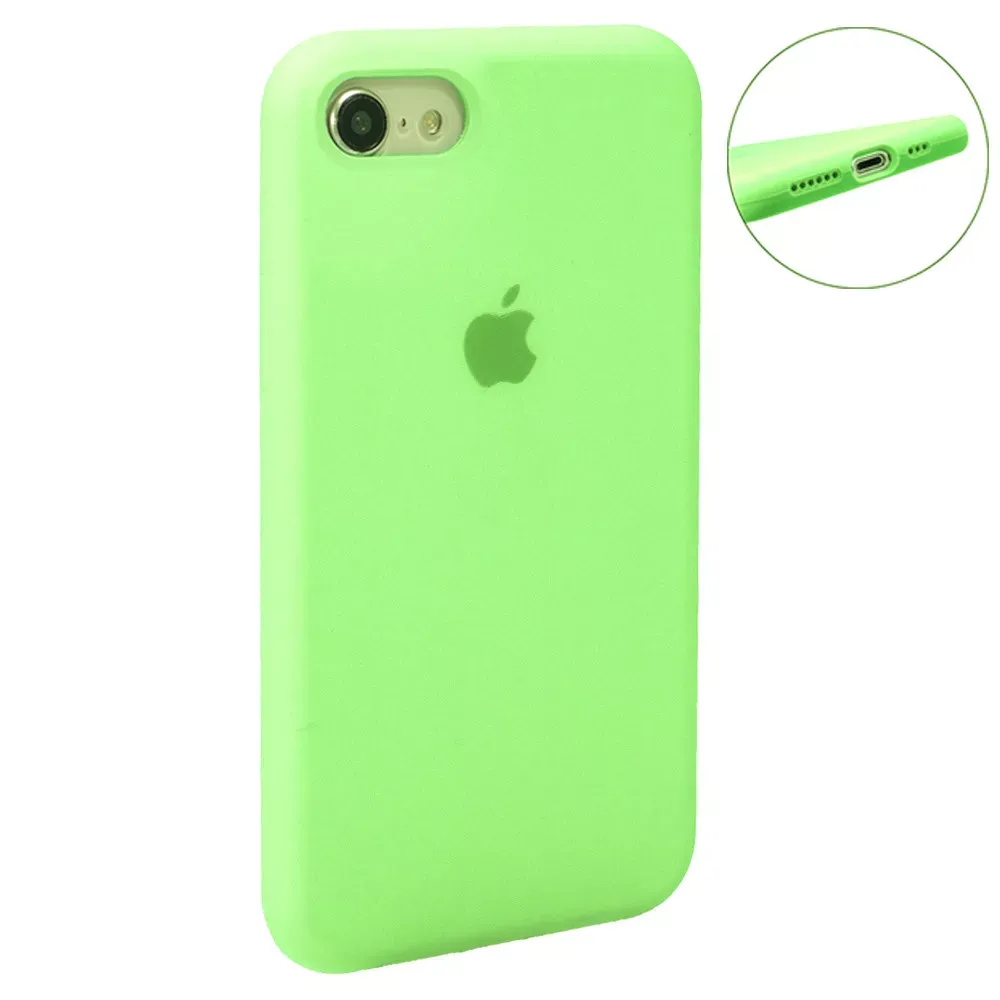 Original Silicone Case Full Size iPhone 7 ; 8 ; SE 2020 — Blue Bird Feather - фото 28