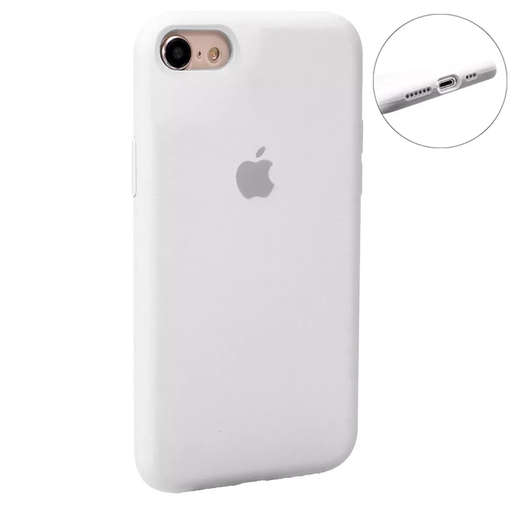 Original Silicone Case Full Size iPhone 7 ; 8 ; SE 2020 — Blue Bird Feather - фото 33