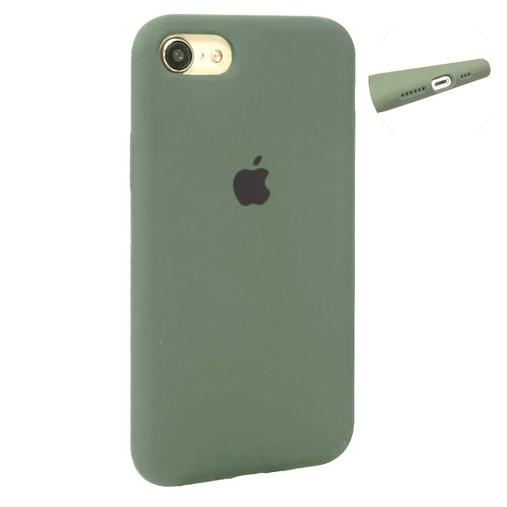 Original Silicone Case Full Size iPhone 7 ; 8 ; SE 2020 — Blue Bird Feather - фото 35