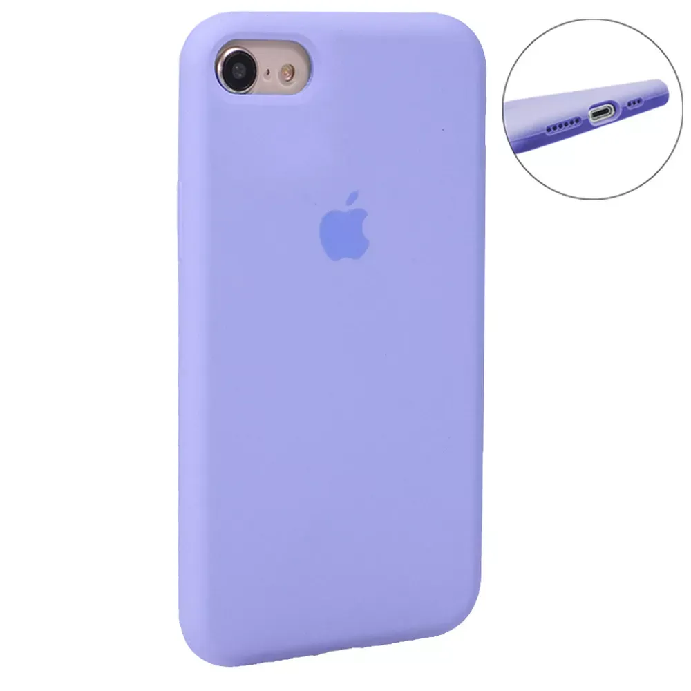 Original Silicone Case Full Size iPhone 7 ; 8 ; SE 2020 — Blue Bird Feather - фото 43