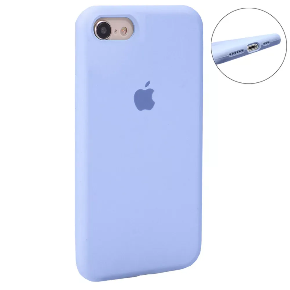 Original Silicone Case Full Size iPhone 7 ; 8 ; SE 2020 — Blue Bird Feather - фото 44