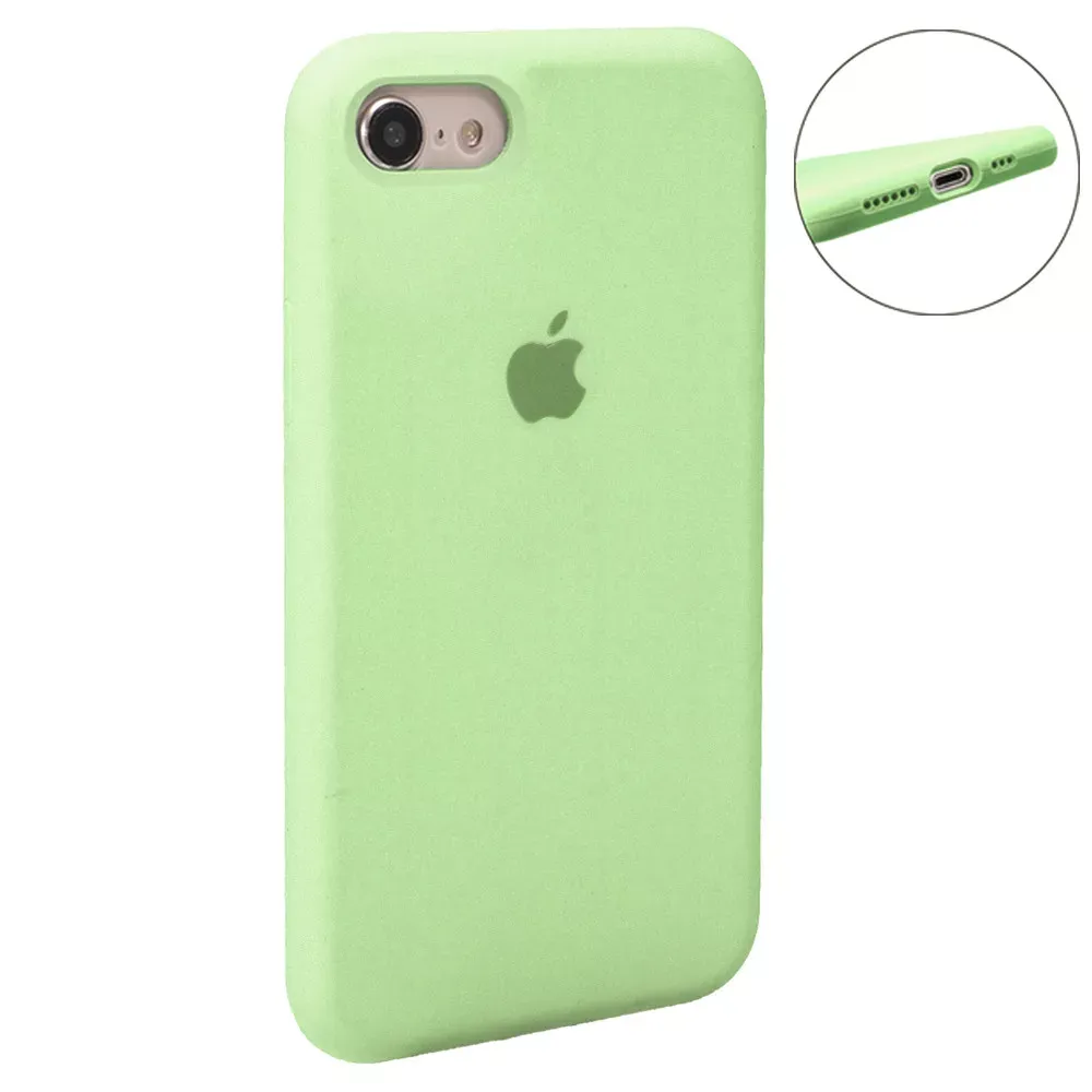 Original Silicone Case Full Size iPhone 7 ; 8 ; SE 2020 — Blue Bird Feather - фото 10