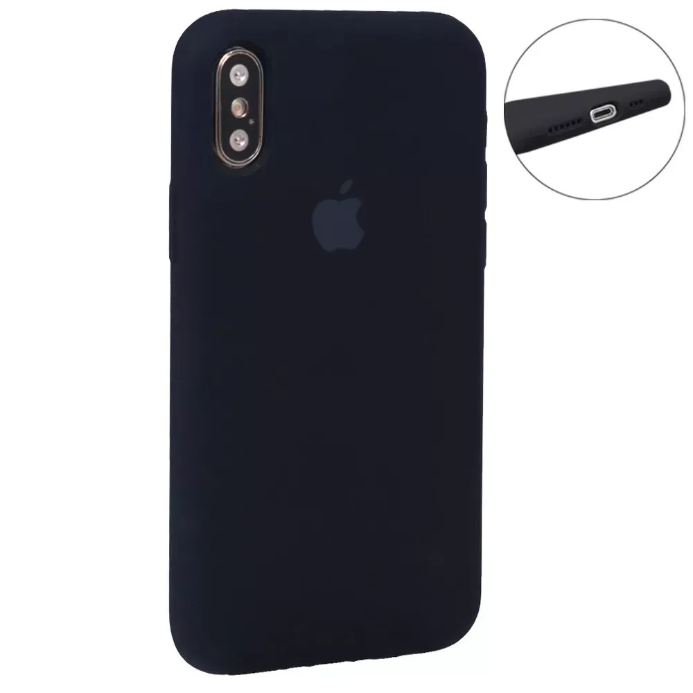 Original Silicone Case Full Size iPhone X ; XS — Black (18)