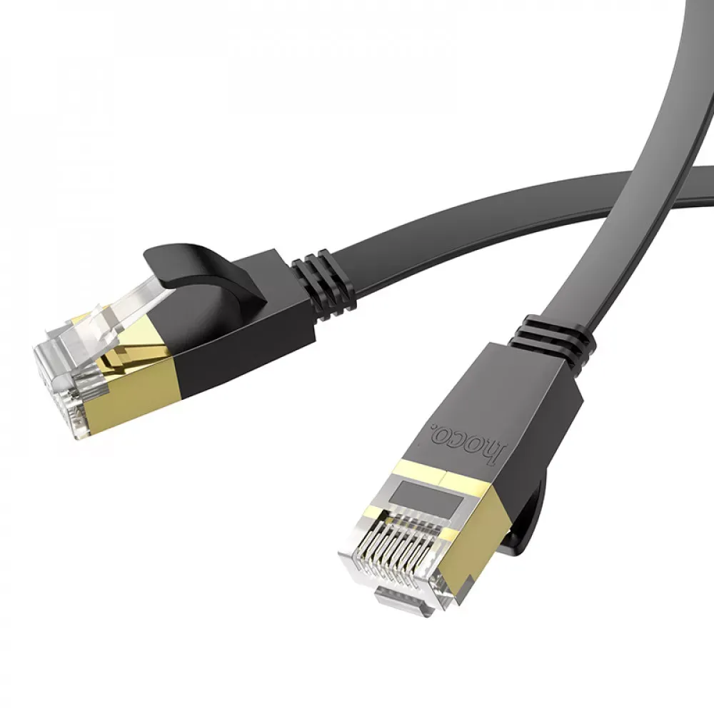Hoco US07 General pure copper flat network cable(L=1M) — Black - фото 5