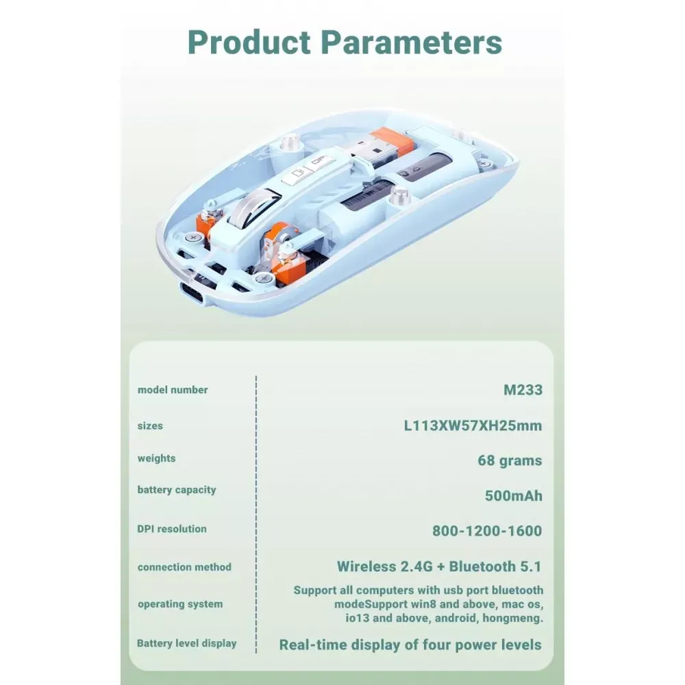 Бездротова миша — M233 — Grey - фото 3