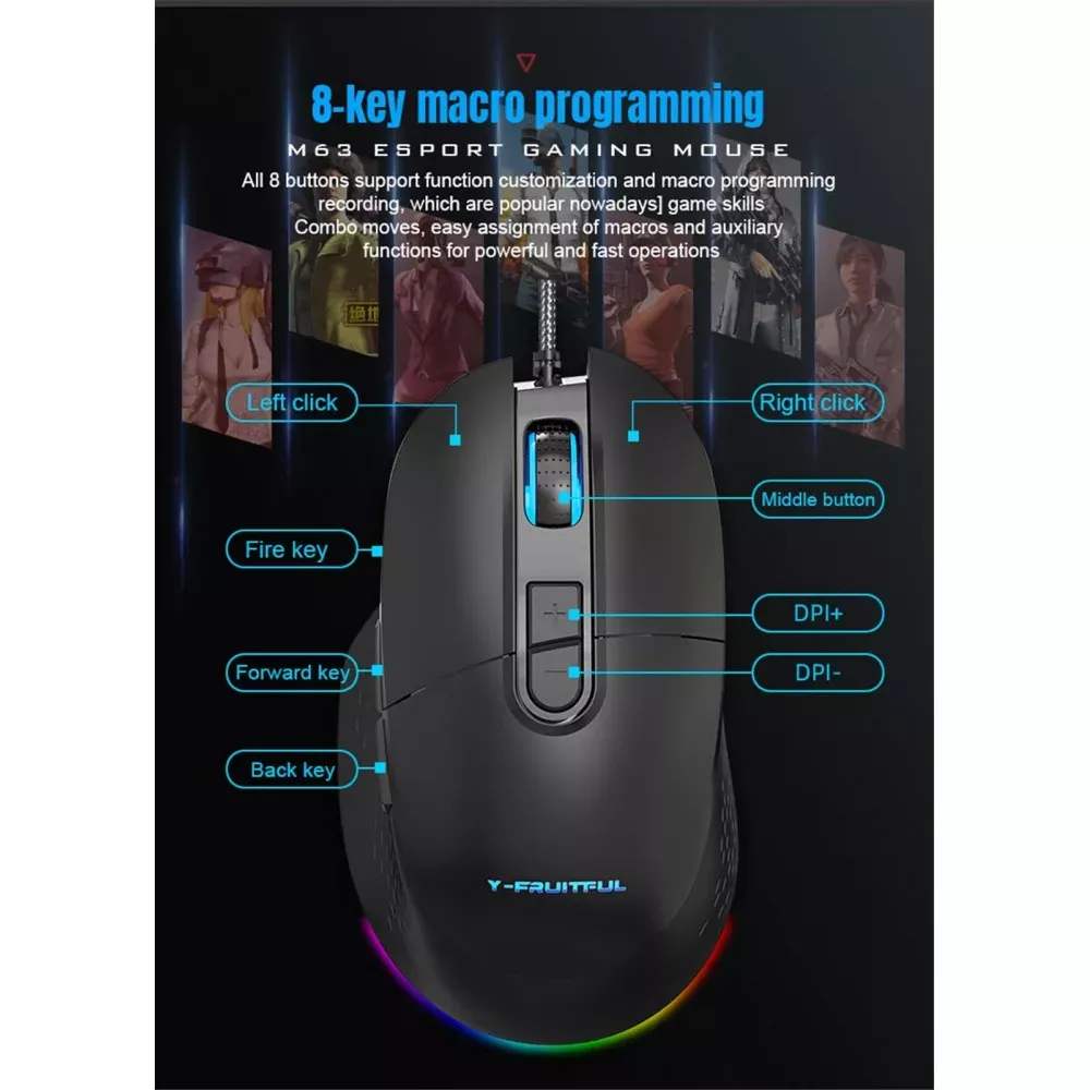 Дротова миша — M63 RGB - фото 4