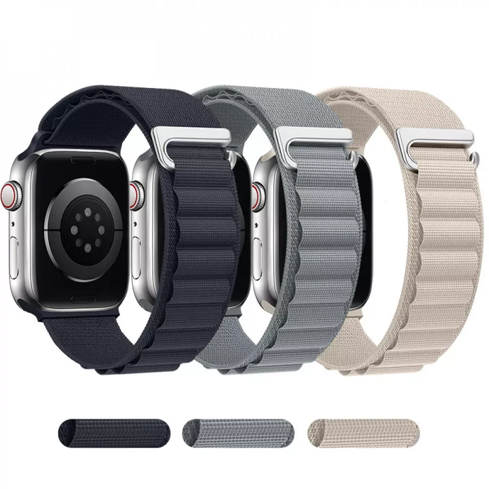 Ремінець Alpine Loop Design Apple Watch 42 mm 44 mm 45 mm 49 mm — Black & Orange — фото 3
