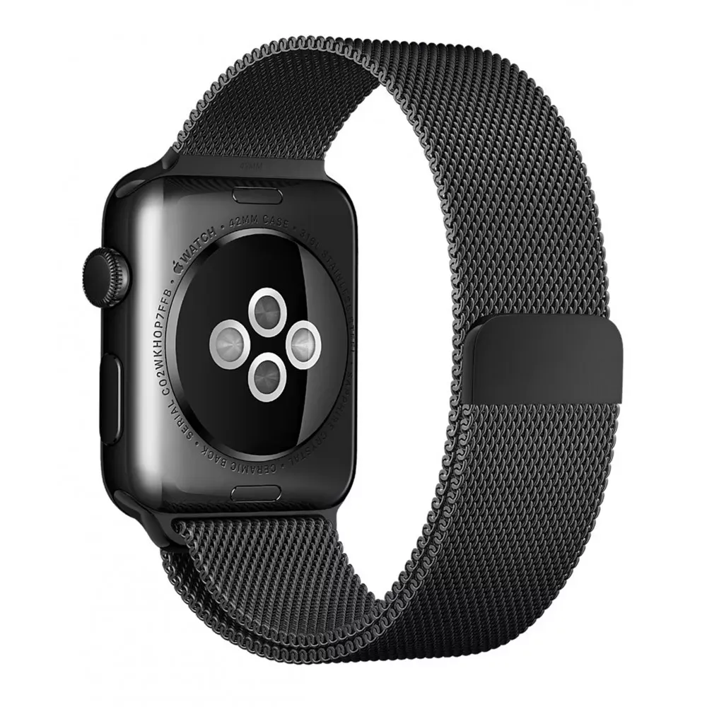 Ремінець Milanese Loop Apple Watch 38 mm 40 mm 41 mm Black