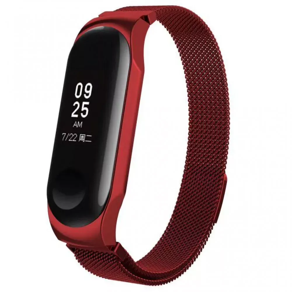 Ремінець Milanese Loop Xiaomi Mi Band 5 6 — Red — Различные Xiaomi Mi Band 5, Xiaomi Mi Band 6