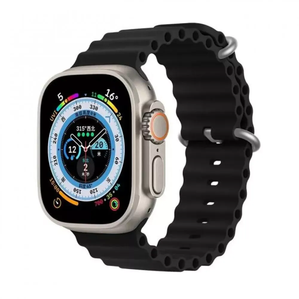 Ремінець Ocean Band Design Apple Watch 38 mm 40 mm 41 mm — Black — Различные Apple Watch Series 2 38 mm, Apple Watch Series 4 40 mm, Apple Watch Series 7 41 mm