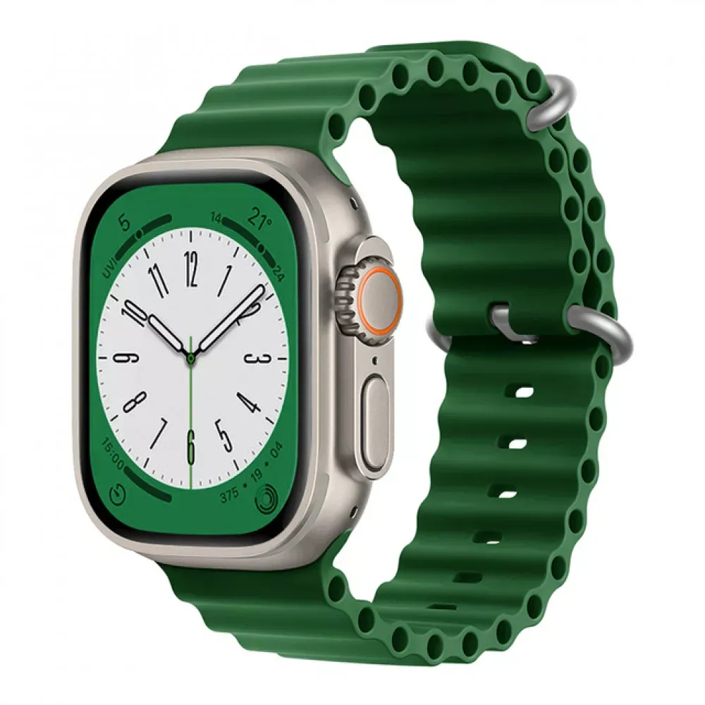 Ремінець Ocean Band Design Apple Watch 38 mm 40 mm 41 mm — Green — Различные Apple Watch Series 2 38 mm, Apple Watch Series 4 40 mm, Apple Watch Series 7 41 mm