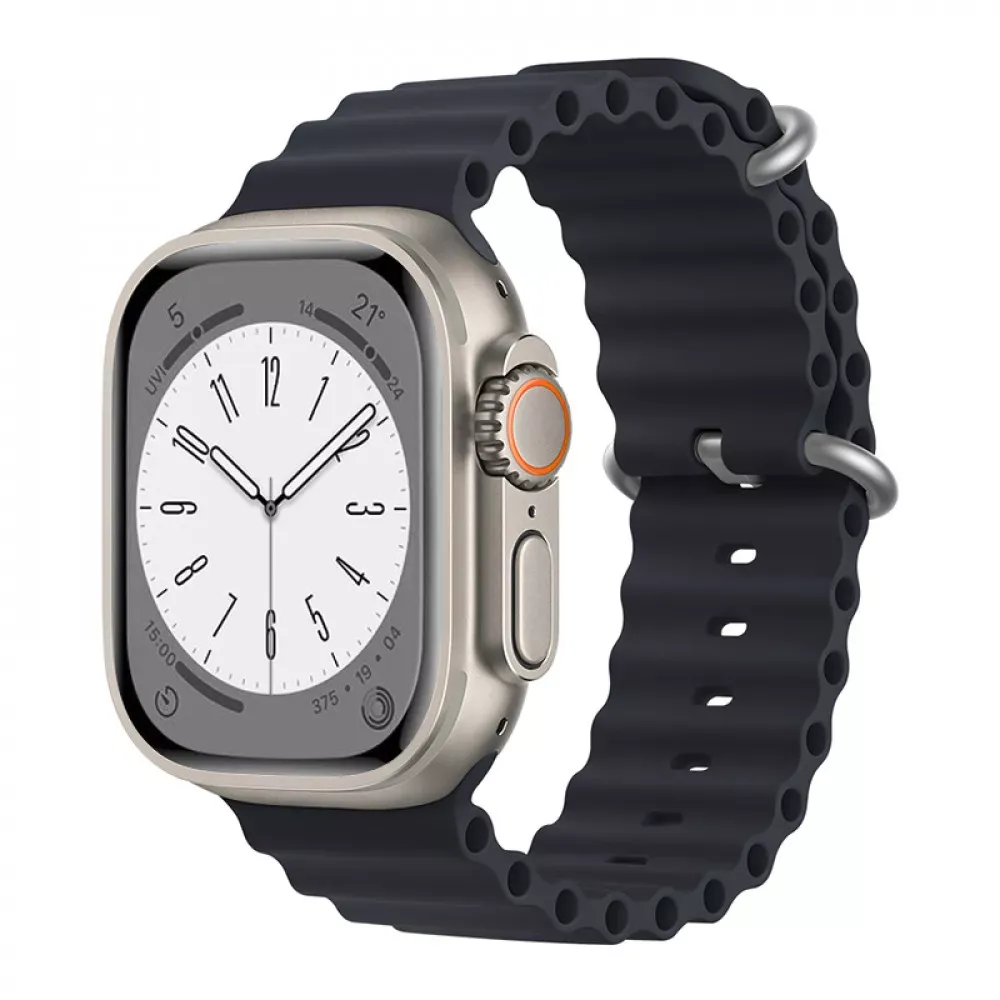 Ремінець Ocean Band Design Apple Watch 42 mm 44 mm 45 mm 49 mm — Charcoal Gray