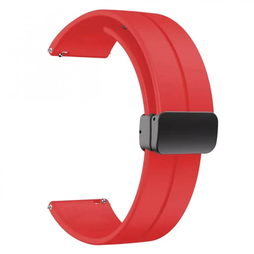 Ремінець Silicone Magic Lock Універсальний 20 mm — Red