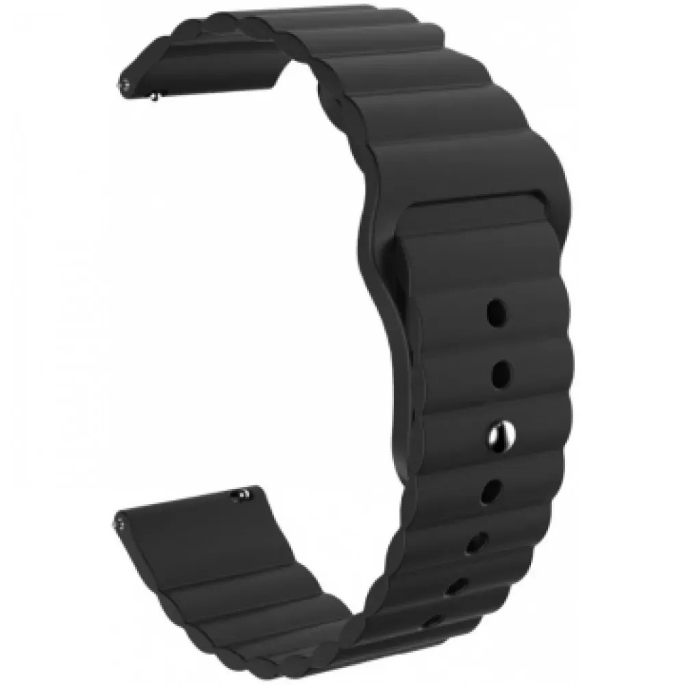 Ремінець Silicone Wave Універсальний 22 mm — Black — Различные