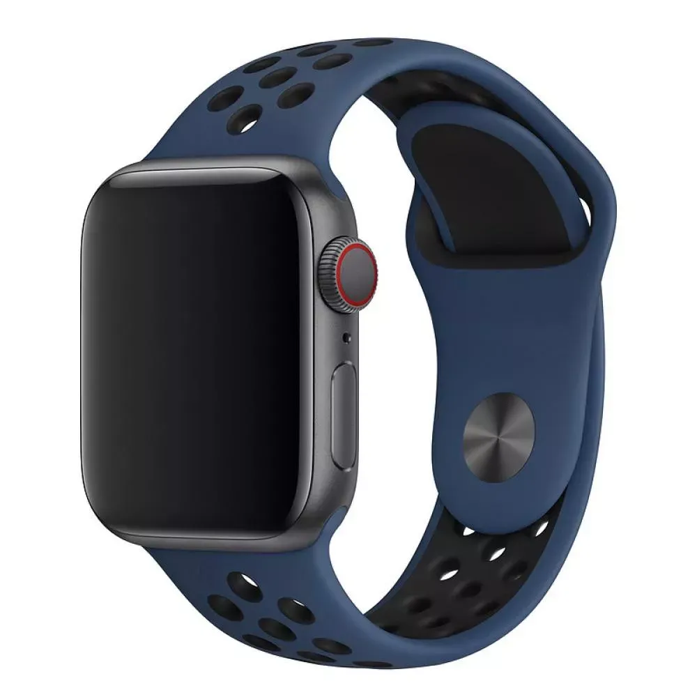 Ремінець Sport Nike — Apple Watch 42 mm | 44 mm | 45 mm | 49 mm — Midnight Blue & Black