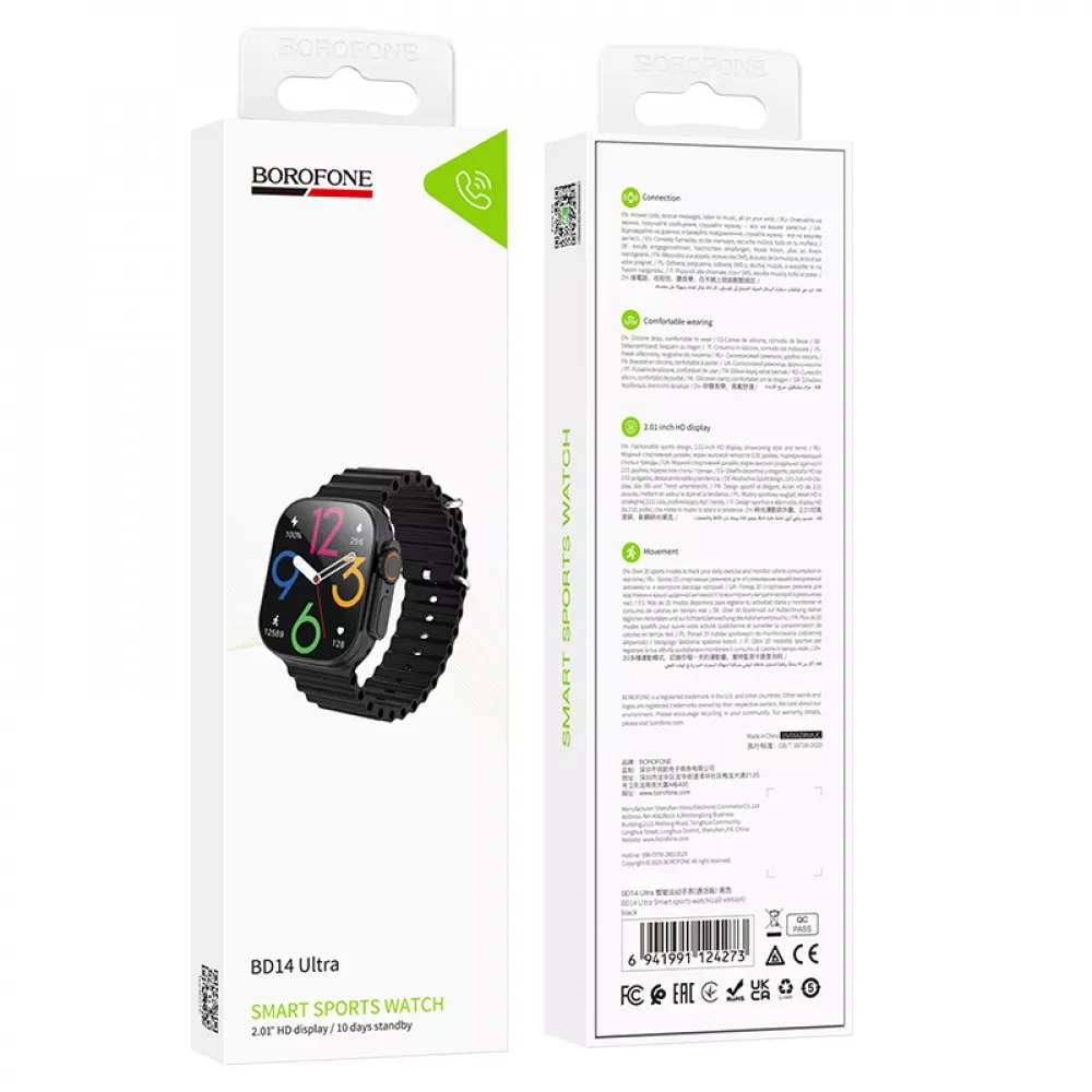 Smart Sports Watch (Call Version) Borofone BD14 — Black - фото 3