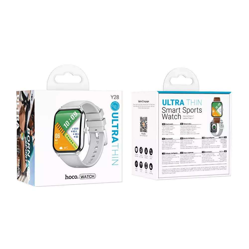 Smart Sports Watch (Call Version) Hoco Y28 — Silver - фото 3