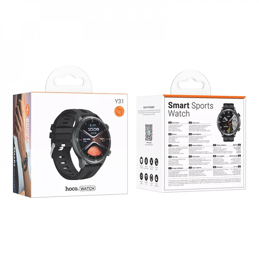 Smart Sports Watch (Call Version) Hoco Y31 — Black - фото 3