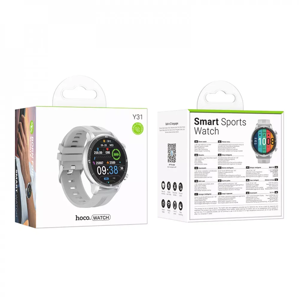 Smart Sports Watch (Call Version) Hoco Y31 — Silver - фото 3
