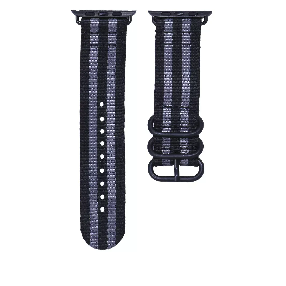 Ремінець Buckle Nylon Apple Watch 38 mm 40 mm 41 mm — Gray/Black