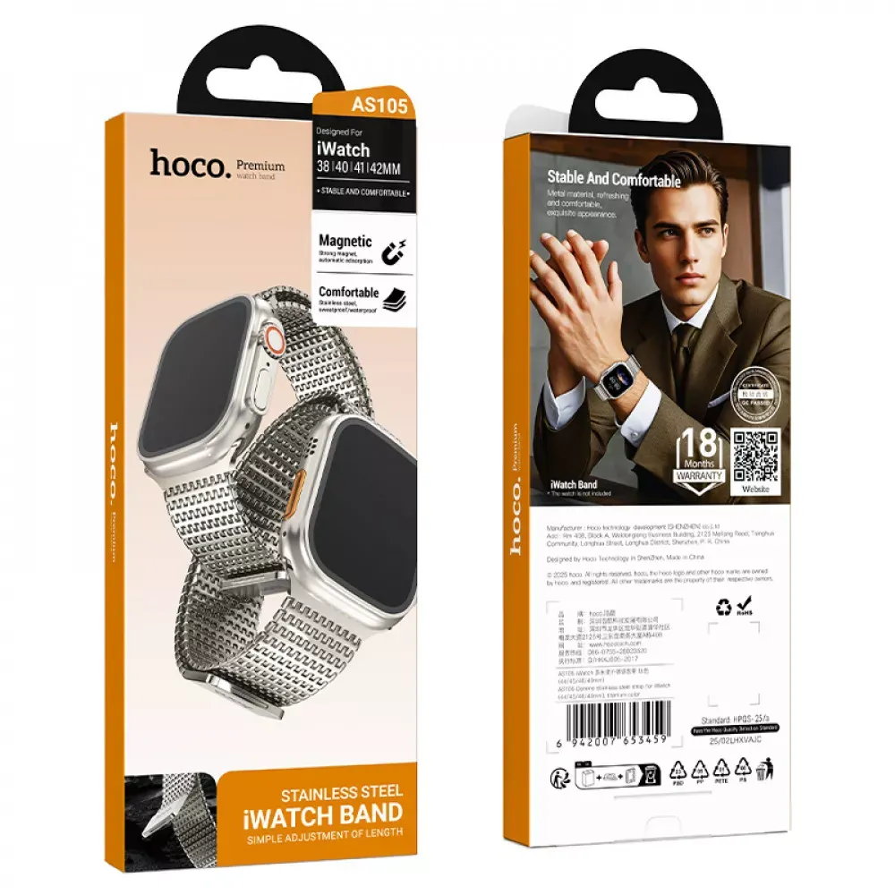 Ремінець Hoco AS105 — Apple Watch 42 mm | 44 mm | 45 mm | 49 mm Titanium — фото 3